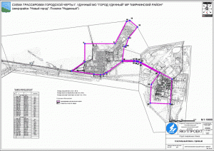 Схема трассировки городской черты г.Удачный